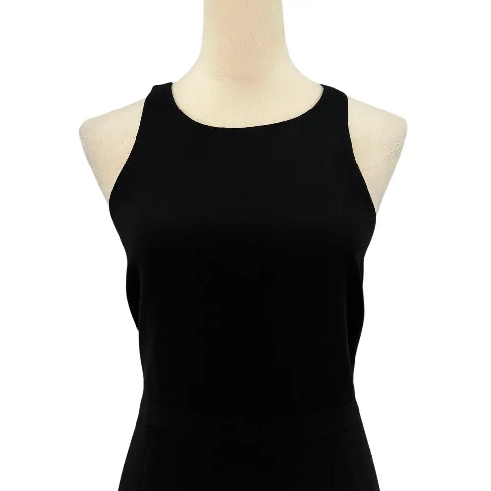 J. Crew Black Sleeveless A-Line High Neck Chic Basic Capsule Transitional Dress
